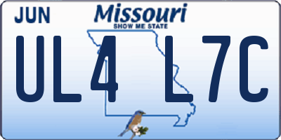 MO license plate UL4L7C