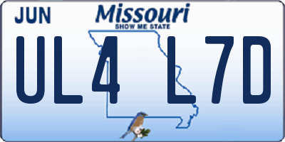 MO license plate UL4L7D