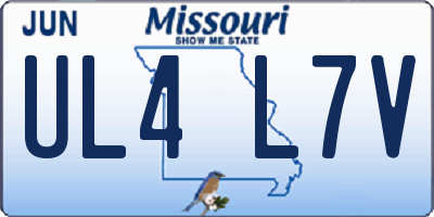 MO license plate UL4L7V