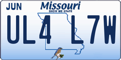 MO license plate UL4L7W