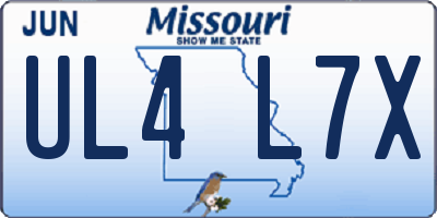 MO license plate UL4L7X
