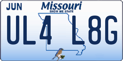 MO license plate UL4L8G