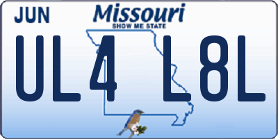 MO license plate UL4L8L