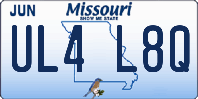 MO license plate UL4L8Q
