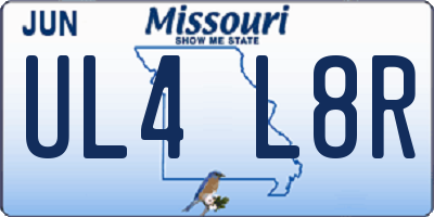 MO license plate UL4L8R