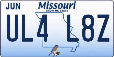 MO license plate UL4L8Z