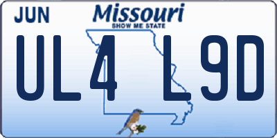 MO license plate UL4L9D