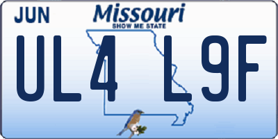 MO license plate UL4L9F