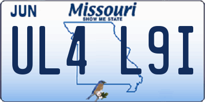 MO license plate UL4L9I