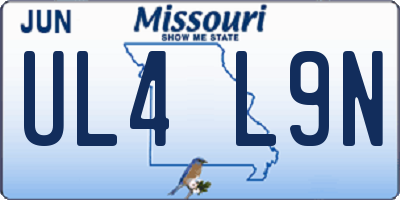 MO license plate UL4L9N