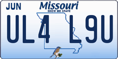 MO license plate UL4L9U