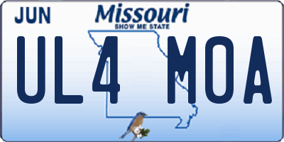MO license plate UL4M0A