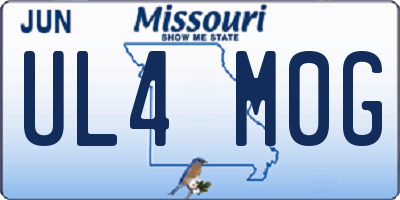 MO license plate UL4M0G