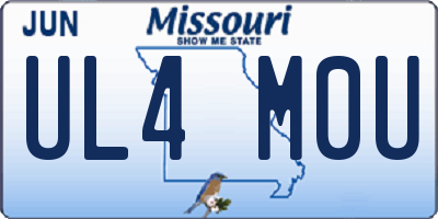 MO license plate UL4M0U