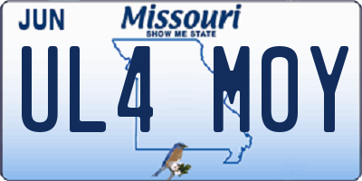 MO license plate UL4M0Y