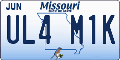 MO license plate UL4M1K
