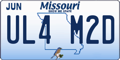 MO license plate UL4M2D