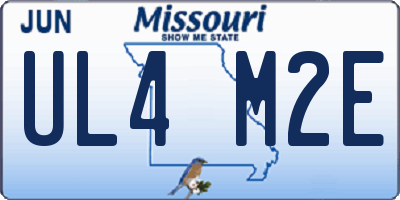 MO license plate UL4M2E
