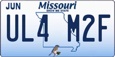 MO license plate UL4M2F