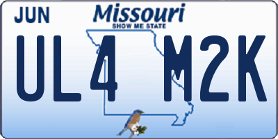 MO license plate UL4M2K