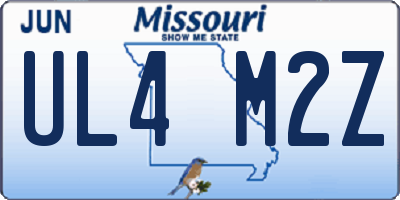 MO license plate UL4M2Z