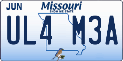 MO license plate UL4M3A