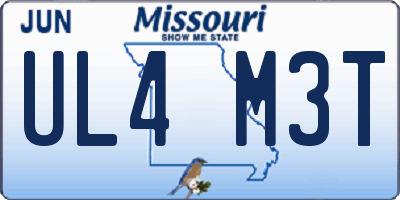MO license plate UL4M3T