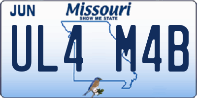 MO license plate UL4M4B