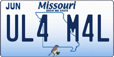 MO license plate UL4M4L