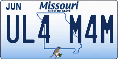MO license plate UL4M4M