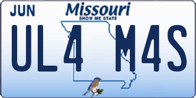 MO license plate UL4M4S