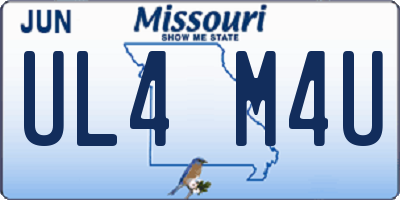 MO license plate UL4M4U