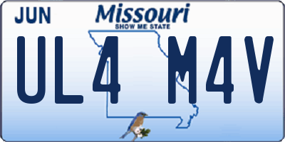 MO license plate UL4M4V