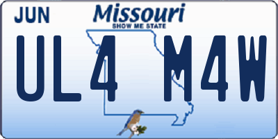MO license plate UL4M4W