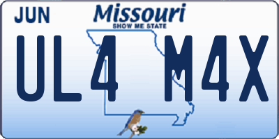 MO license plate UL4M4X