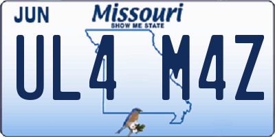 MO license plate UL4M4Z