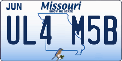 MO license plate UL4M5B