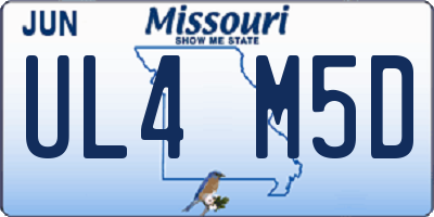 MO license plate UL4M5D