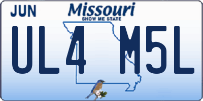 MO license plate UL4M5L