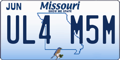 MO license plate UL4M5M
