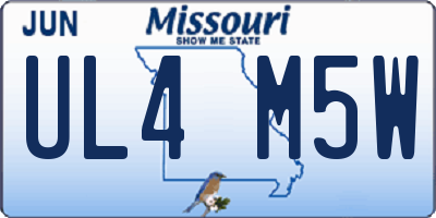 MO license plate UL4M5W