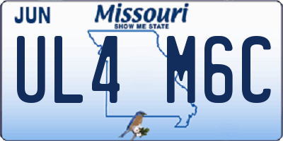 MO license plate UL4M6C