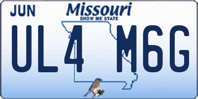 MO license plate UL4M6G