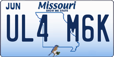 MO license plate UL4M6K