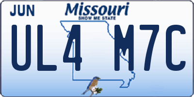 MO license plate UL4M7C