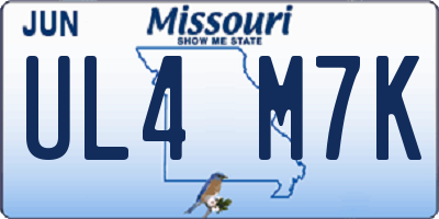 MO license plate UL4M7K