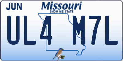MO license plate UL4M7L
