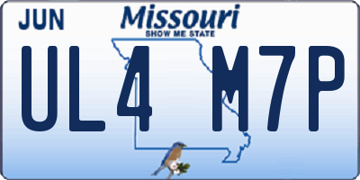 MO license plate UL4M7P