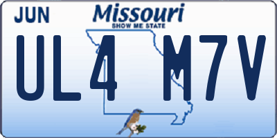 MO license plate UL4M7V