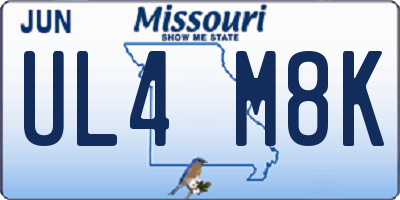 MO license plate UL4M8K